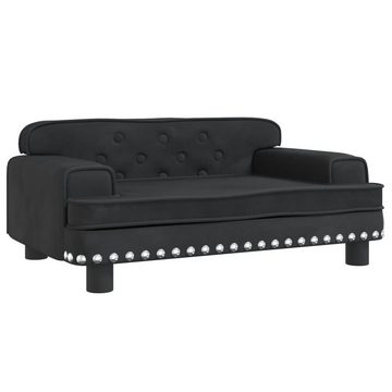 vidaXL Hundekorb Hundebett Schwarz 70x45x30 cm Samt Körbchen Hundesofa