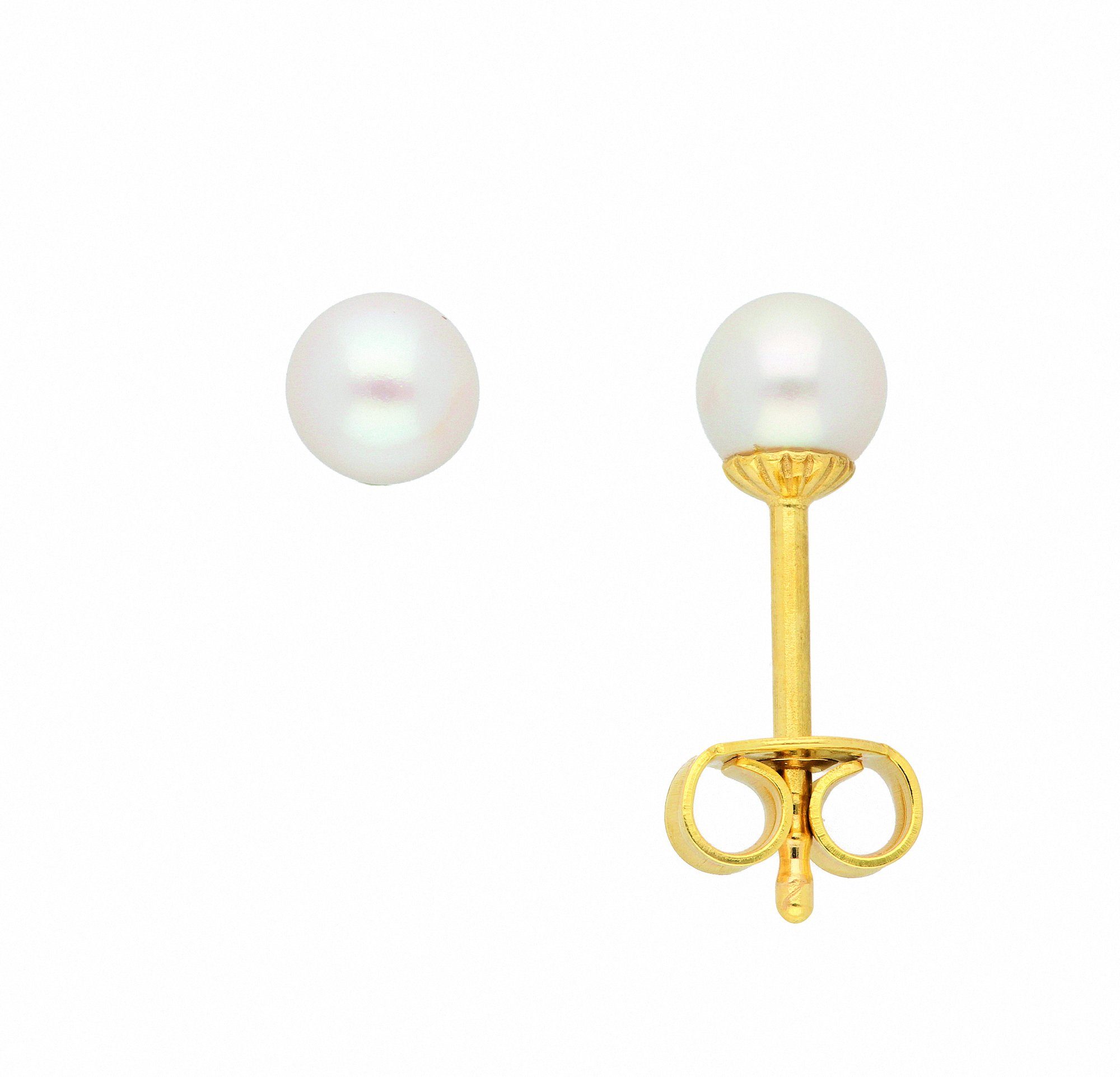 Adelia´s Paar Ohrhänger Damen 333 Gold Ohrringe Ohrstecker mit Süßwasser Zuchtperle, mit Süßwasser Zuchtperle Goldschmuck für Damen