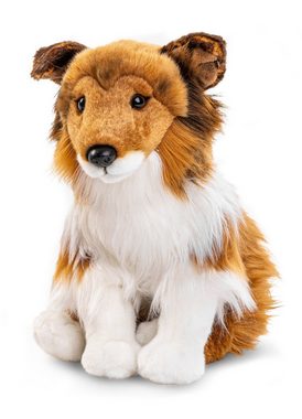 Uni-Toys Kuscheltier Langhaarcollie, sitzend - versch. Farben - 27 cm - Plüsch-Hund, Collie, zu 100 % recyceltes Füllmaterial