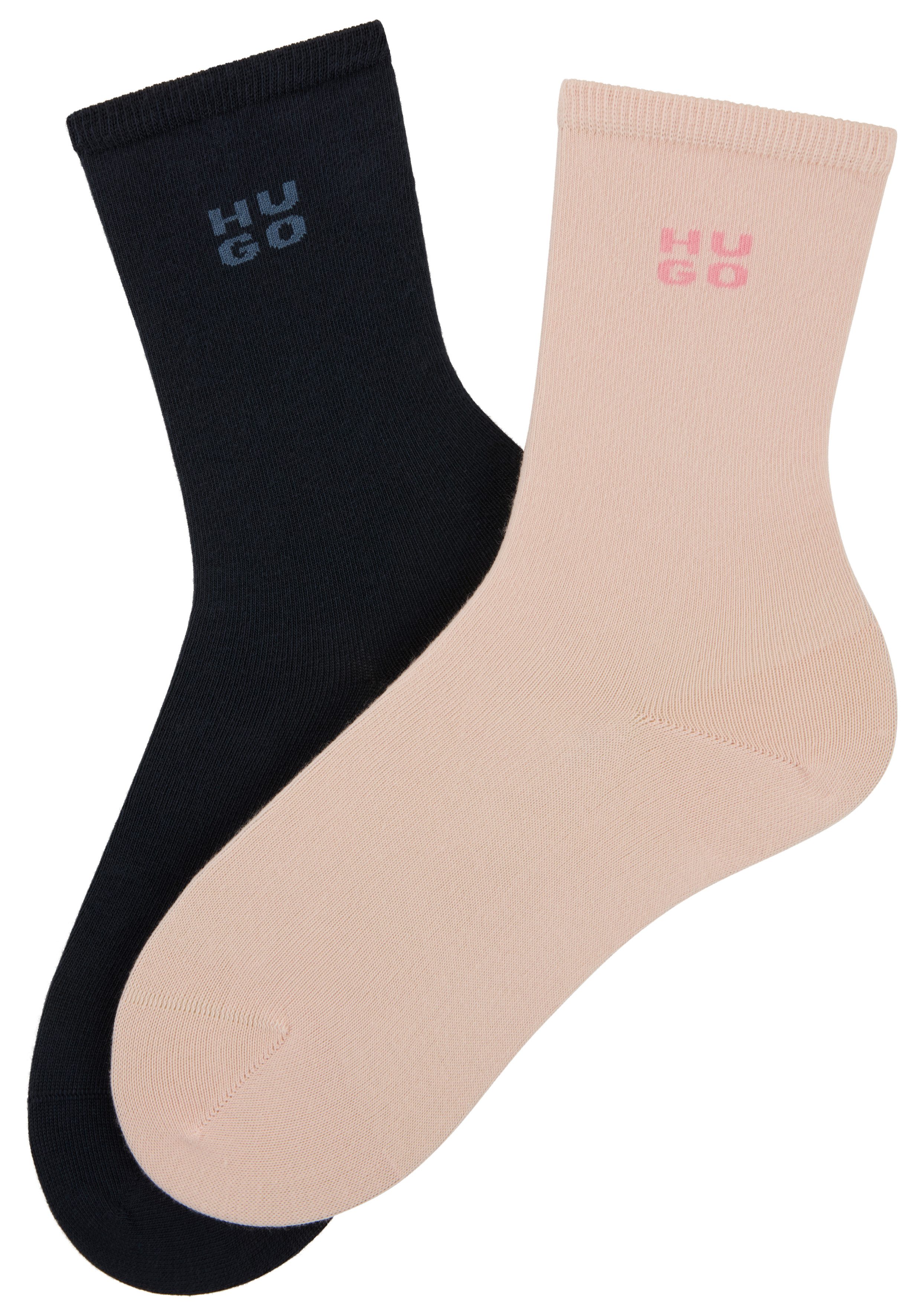 HUGO Socken 2P RS UNI LOGO CC (2-Paar) mit dezentem Logo, nahtlose Verarbei günstig online kaufen