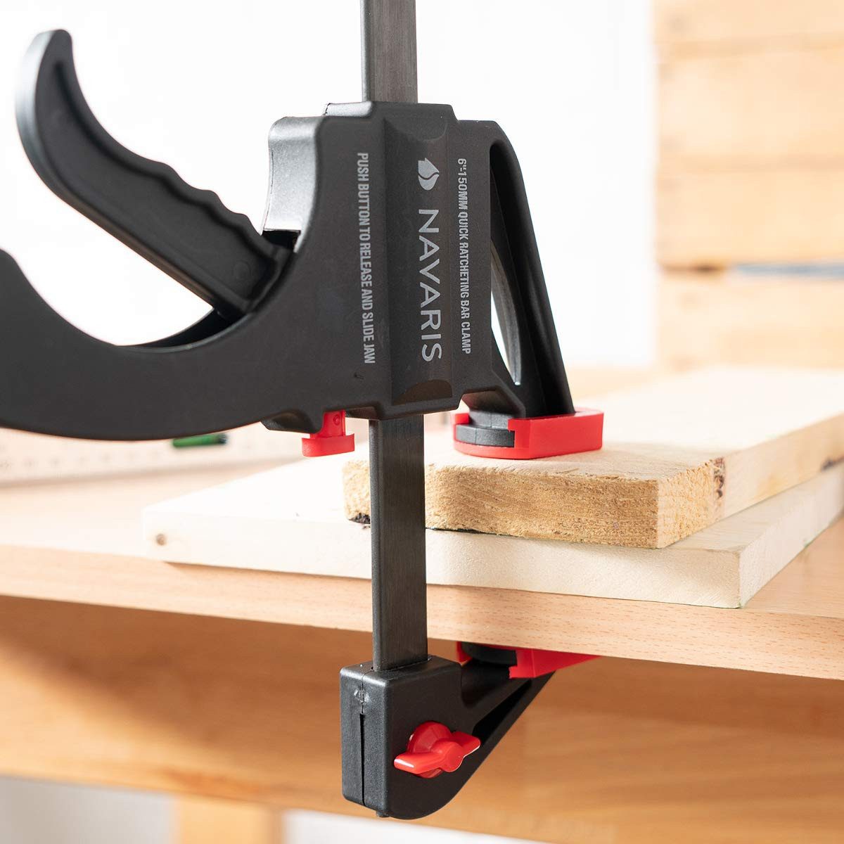 Navaris Zwinge Navaris 4er Einhandzwingen Set, 10-15 cm, 20-60 kg