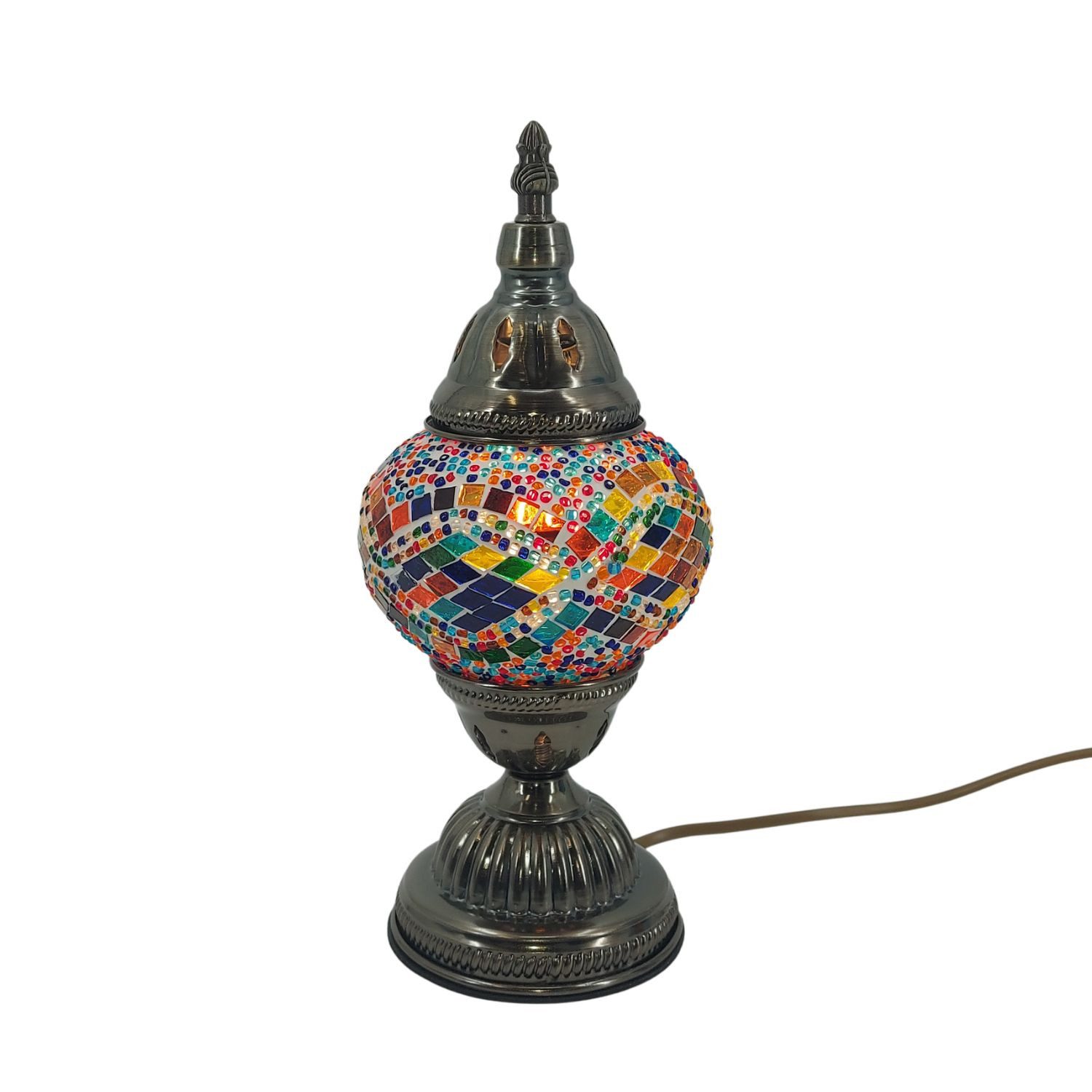 formano Tischleuchte MAROKKO MOSAIK, nicht enthalten, mit Stecker, Bunt, Mosaik, H: 28cm