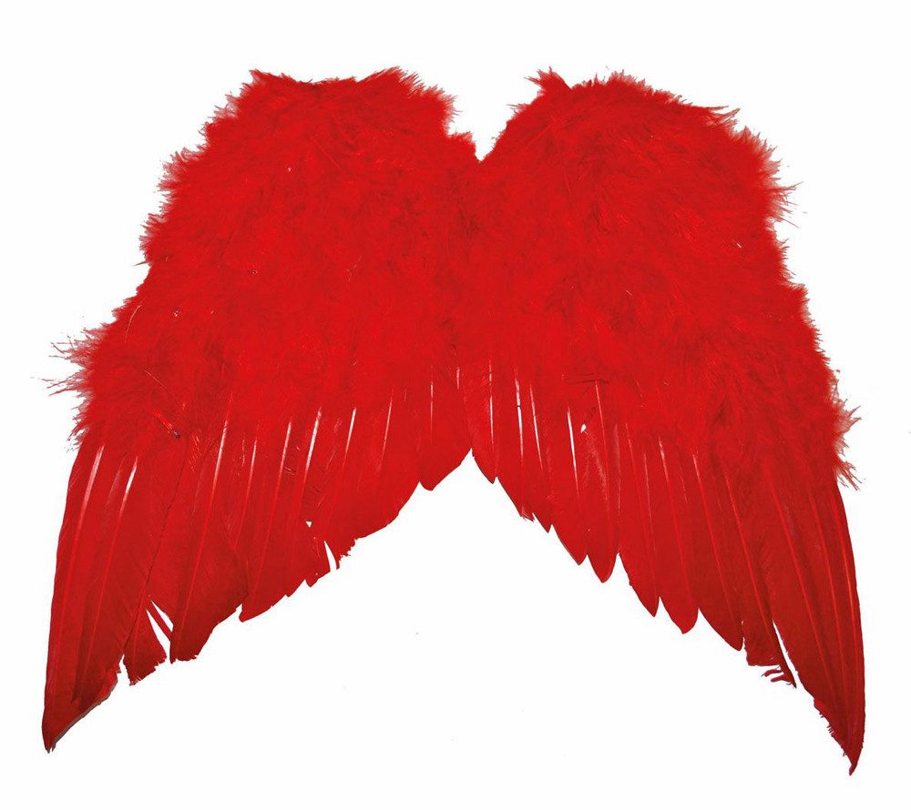 Funny Fashion Kostüm-Flügel Engelsflügel für Kinder 35 x 34 cm, Federn Rot