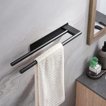 SOTOR Handtuchhalter Ohne Bohren Handtuchstange Edelstahl zum Kleben für Bad and Küche, Gebürstet
