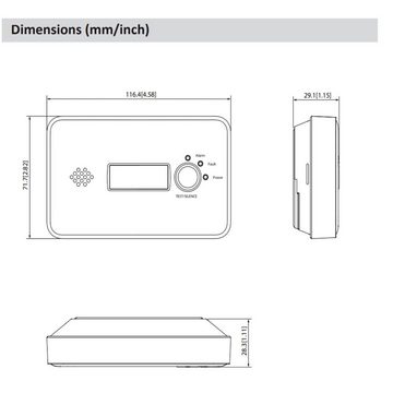 NO NAME CO-Melder mit LCD-Display Gasmelder (inkl. 10 Jahres-Batterie)