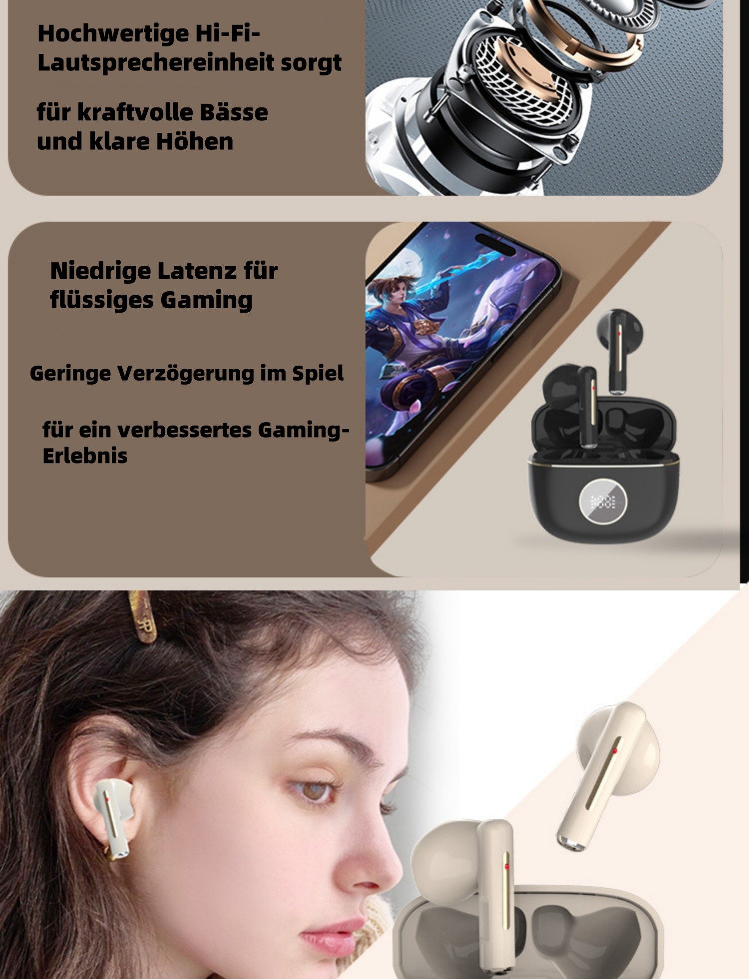 ibettertec Bluetooth Kopfhörer,Kopfhörer Kabellos Bluetooth 5.3 In Ear Kopfhörer Bluetooth-Kopfhörer (In-Ear-Kopfhörer AMA derselbe Bestseller Mikrofon,2025 Neue Kabellose Kopfhörer Noise Cancelling Earbuds mit 40H Deep Bass,USB-C,IP7 Wasserdicht Ohrhörer, IPX7 wasserdichte Ohrhörer,Tiefer Bass,Bluetooth Kopfhörer, Open Ear Kopfhörer, In Ear Ohrhörer)