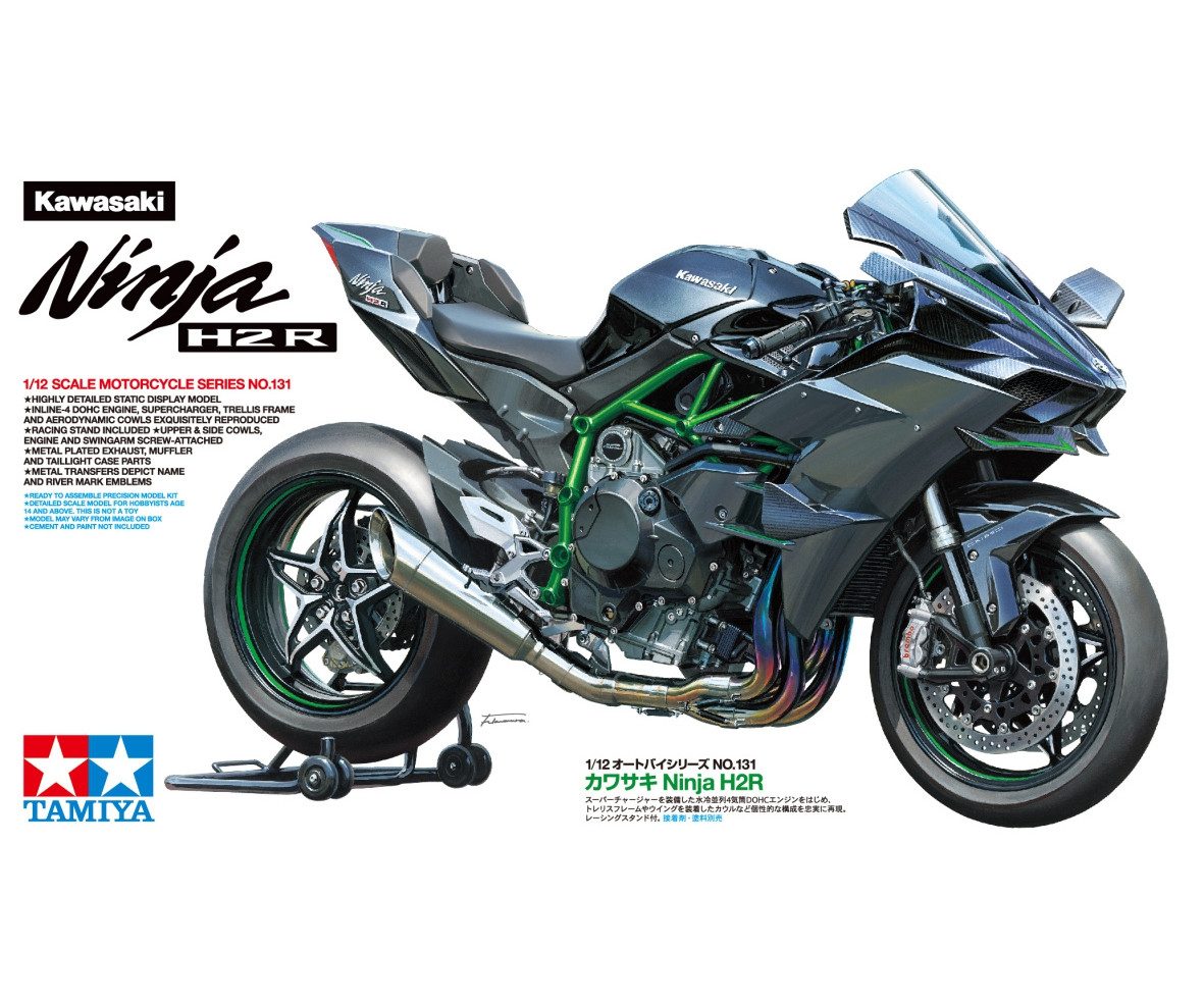 Tamiya Modellbausatz Tamiya Kawasaki NINJA H2R Motorrad 1:12 Plastik Modellbau Bausatz