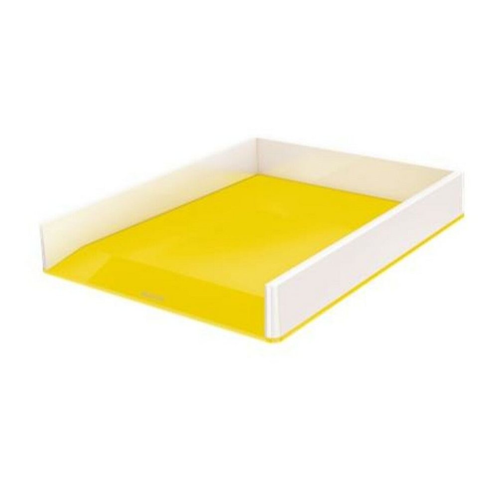 Thumbnail - LEITZ Papierscheren Ablagefach WOW Dual Weiß Gelb polystyrol (26,7 x 4,9 x 33,6 cm)