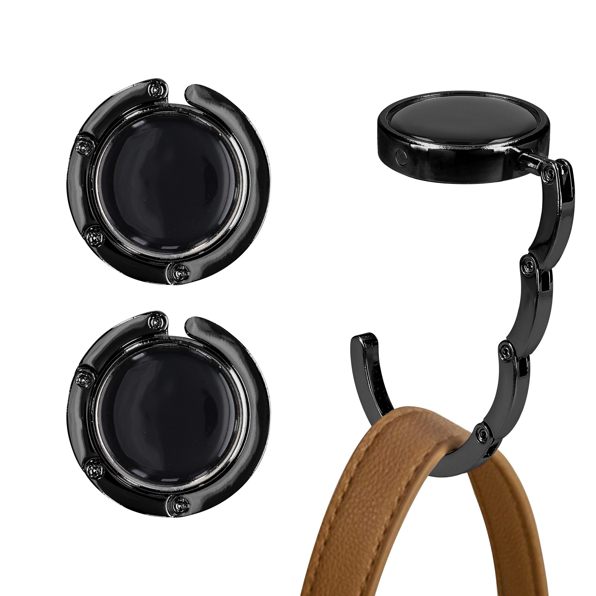 kwmobile Taschen-Halterung kwmobile Tisch Handtaschenhalter Haken, (2-tlg., 2x Faltbare Antirutsch Taschenhaken Halterung für Handtaschen)