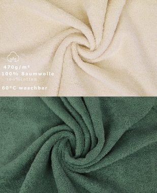 Betz Handtuch Set 12-TLG. Handtuch Set Premium Farbe Sand/tannengrün, 100% Baumwolle, (12-tlg)