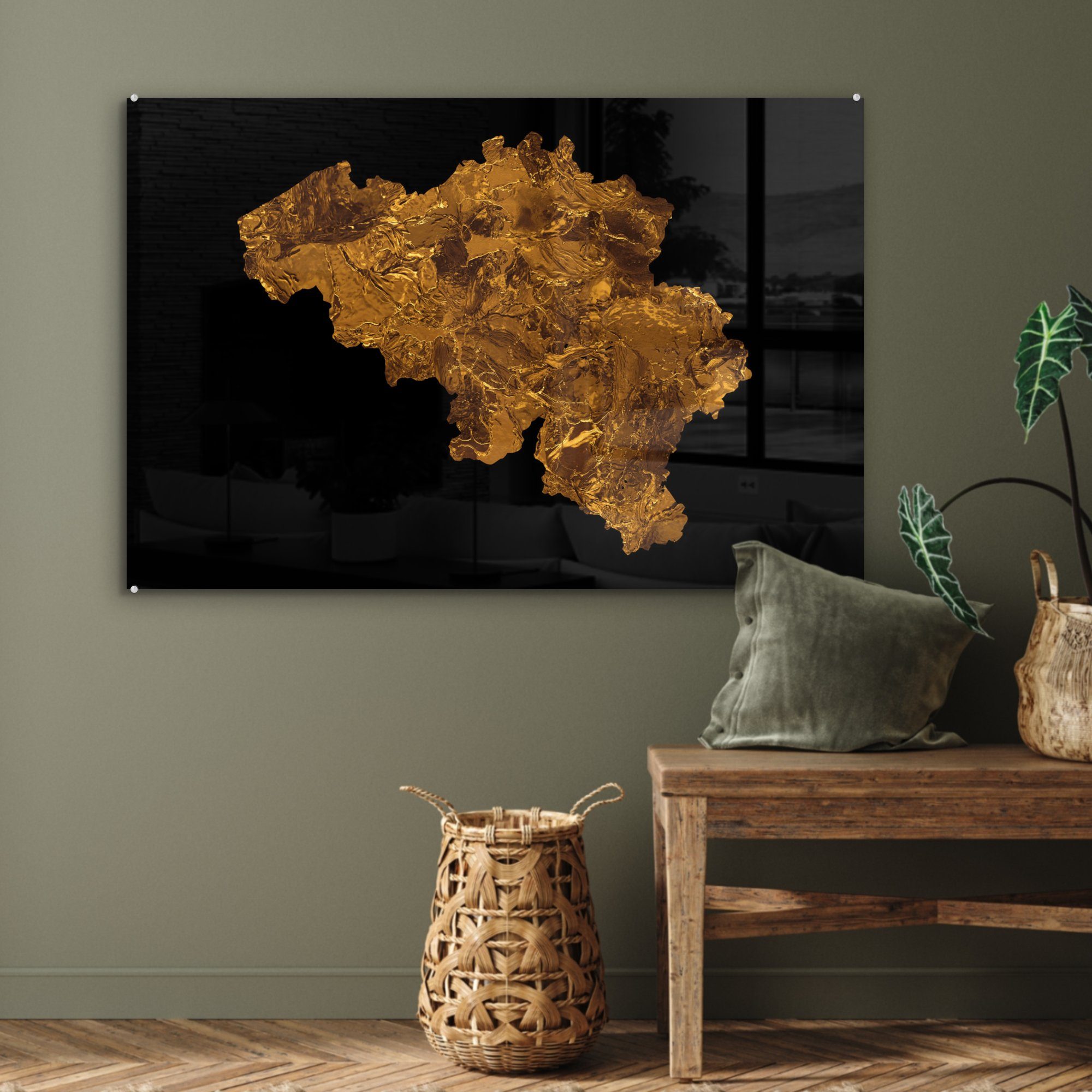 - (1 MuchoWow - Karte Europa Farbe, Schlafzimmer Acrylglasbilder St), von Acrylglasbild Wohnzimmer & Belgien
