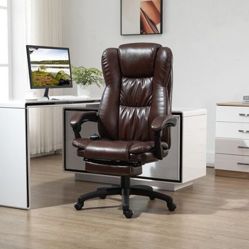 Vinsetto Schreibtischstuhl Massage-Bürostuhl mit 6 Vibrationsköpfen, Fußstütze (Computerstuhl, 1 St), bis 120kg, Braun