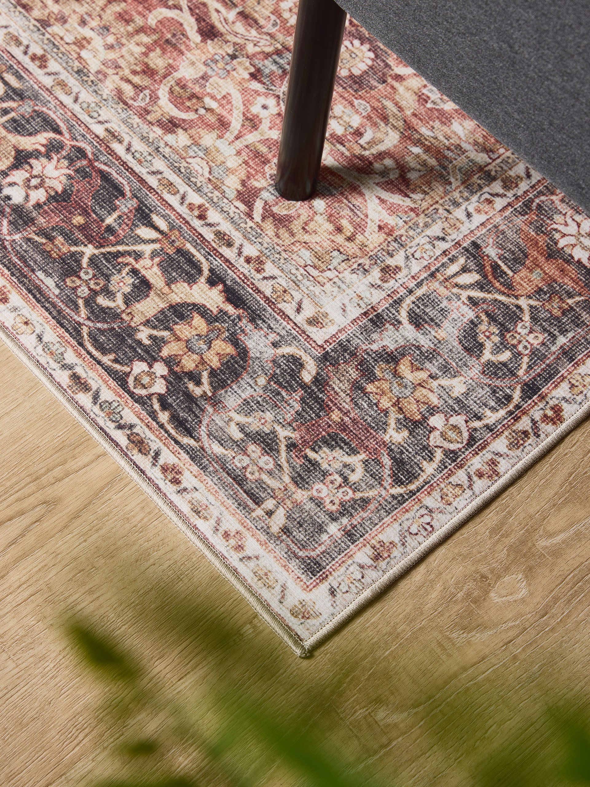 Interiyou Teppich Gent, Rechteckig, Höhe: 5 mm, Vintage Kurzflor für Wohnzimmer, Schlafzimmer, waschbar, pflegeleicht