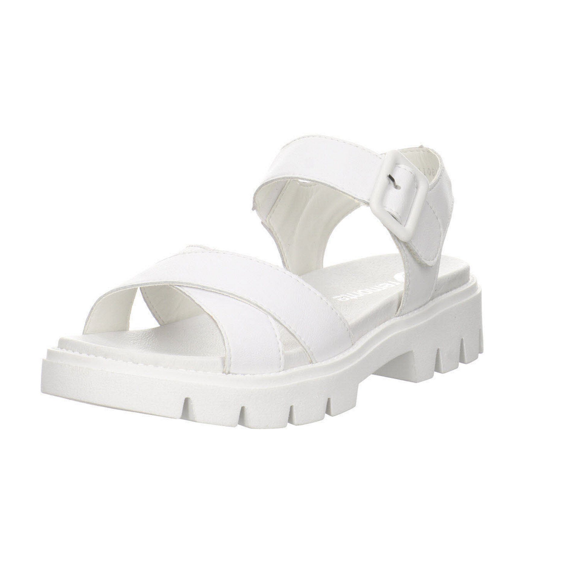 Remonte Damen Riemchensandalen Plateausandaletten Lackleder sportweiss Sandale