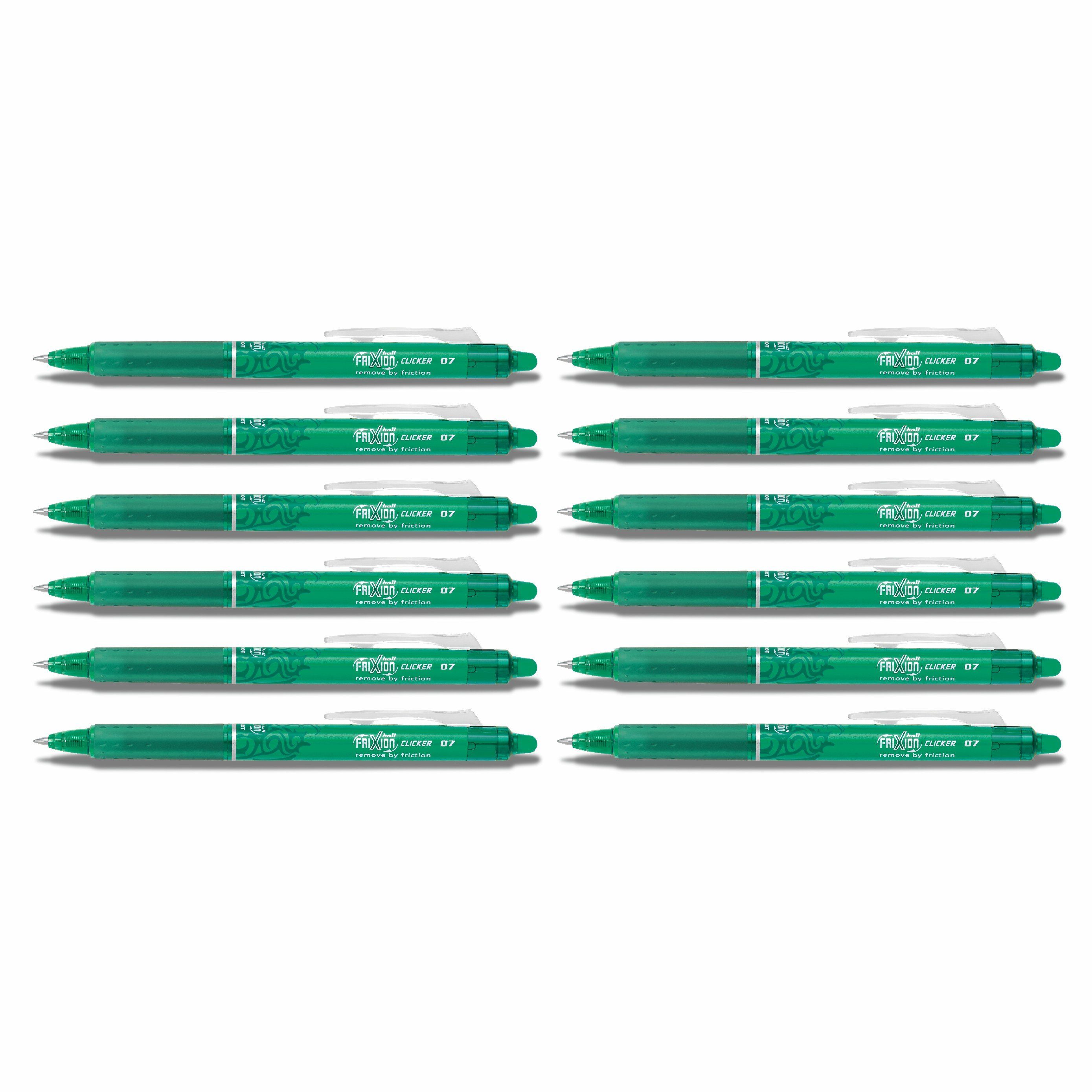 (12-tlg) Grün 0.7 - 12er-Set, Clicker Tintenroller Frixion PILOT