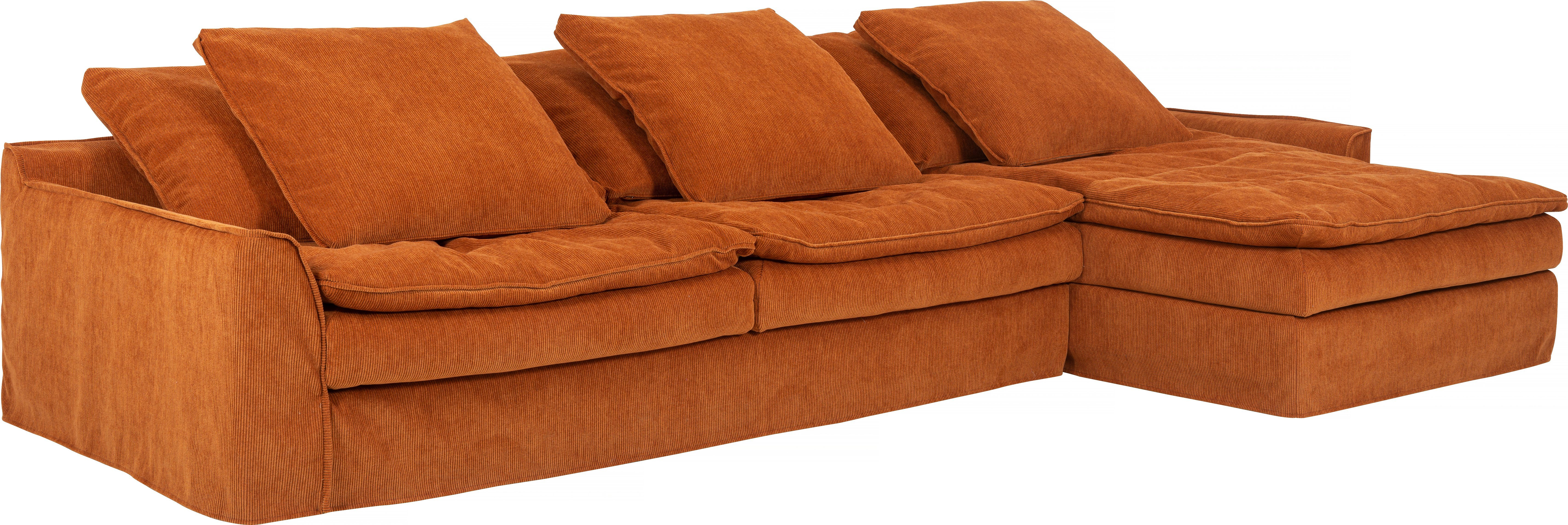 Kissen Hussenbezug, mit Federn Big-Sofa mit furninova Kissen, gefüllt abnehmbarer orange 6 Sake,