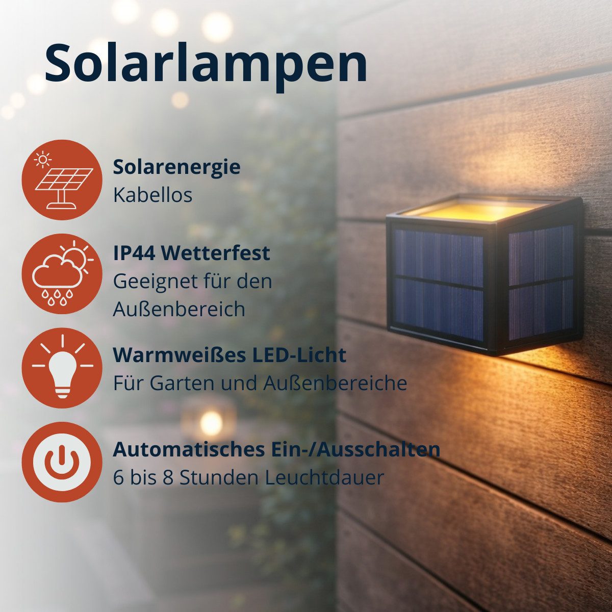 Grundig Wandleuchte Grundig Solarlampen für Außen - Solarleuchten Garten
