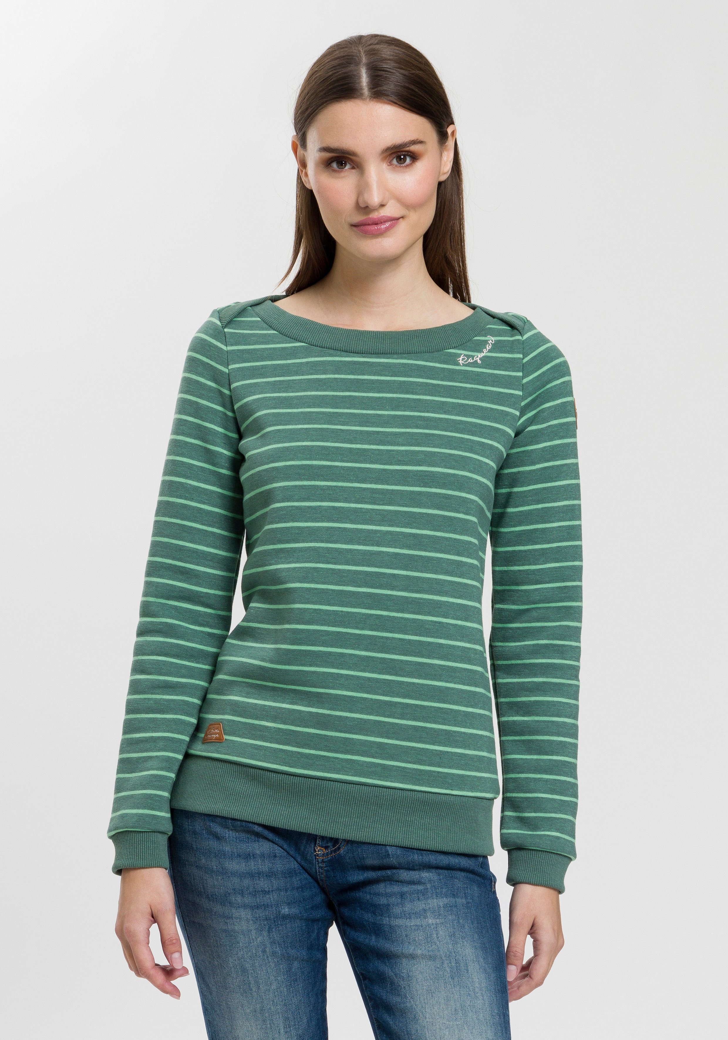 Ragwear Longsleeve Streifen-Design im TASHI Sweater Pullover
