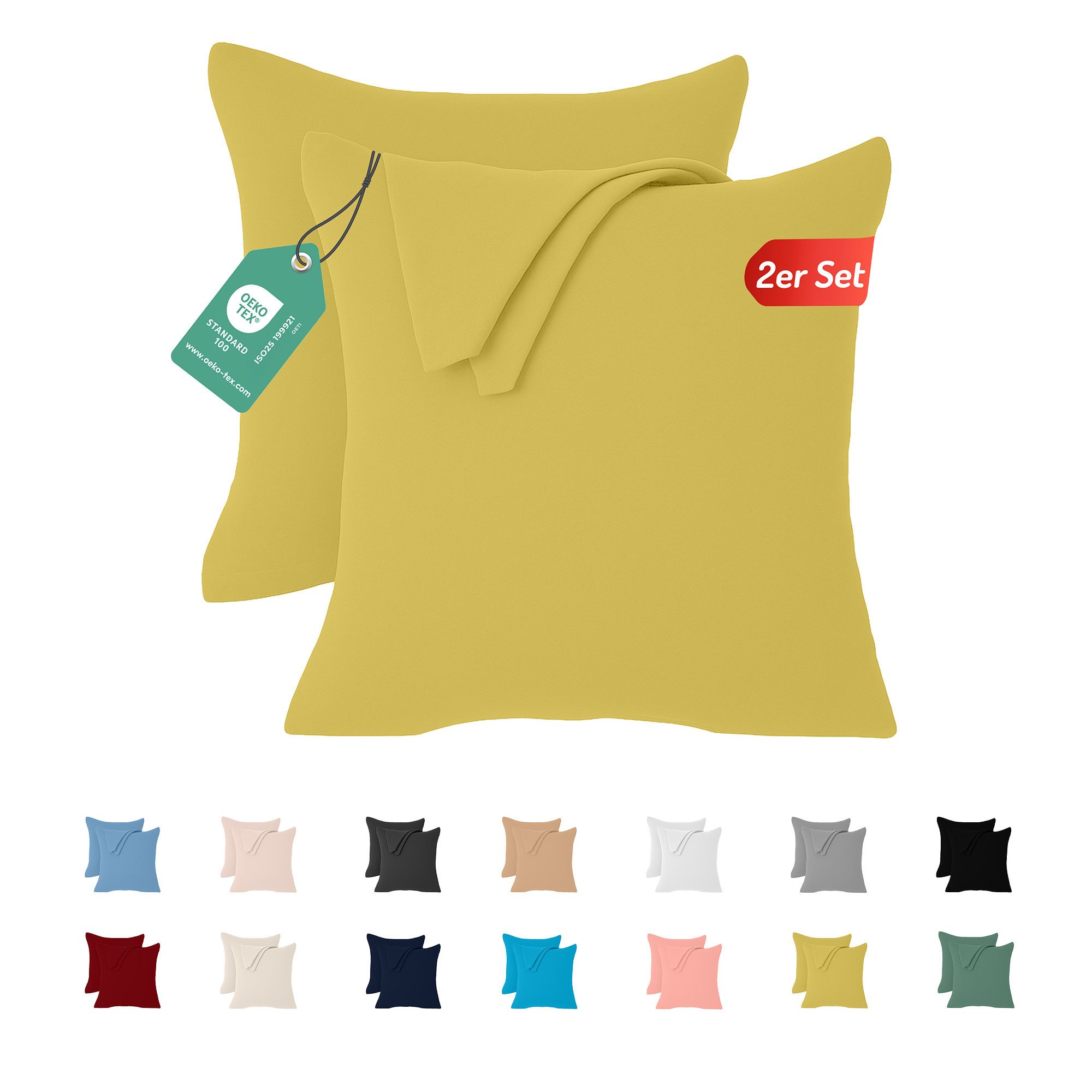 livessa Kissenbezug 2er Set Kissenbezug - Verdeckter Reißverschluss - Kopfk günstig online kaufen