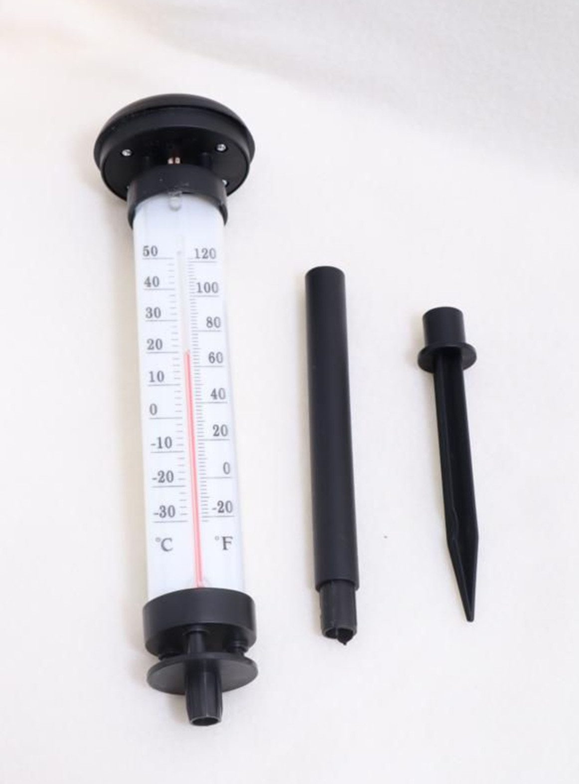 Westfalia Werkzeug Gartenthermometer Garten Solar-Thermometer mit Beleuchtung - Außen und Innenbereich, Leuchtend, Solar