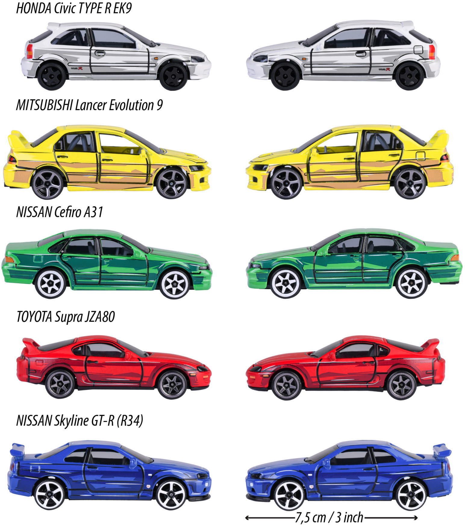 majORETTE Spielzeug-Auto Majorette Spielzeugauto Premium Cars Japan Series 5 Pieces Giftpack 21