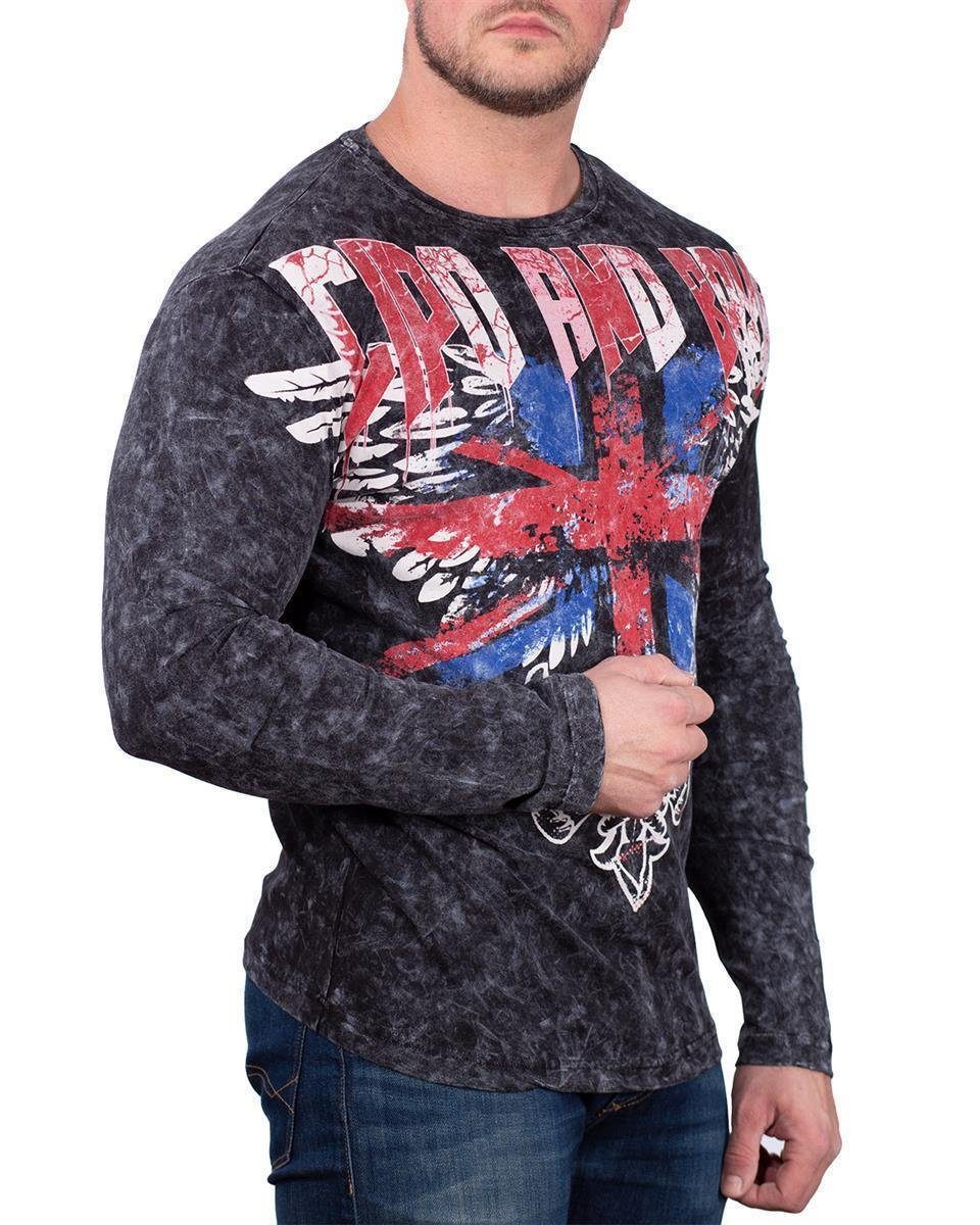 mit & Prints Sweatshirt Herren Baxx Meliert diversen BA-CL485 Longsleeve (1-tlg) Cipo