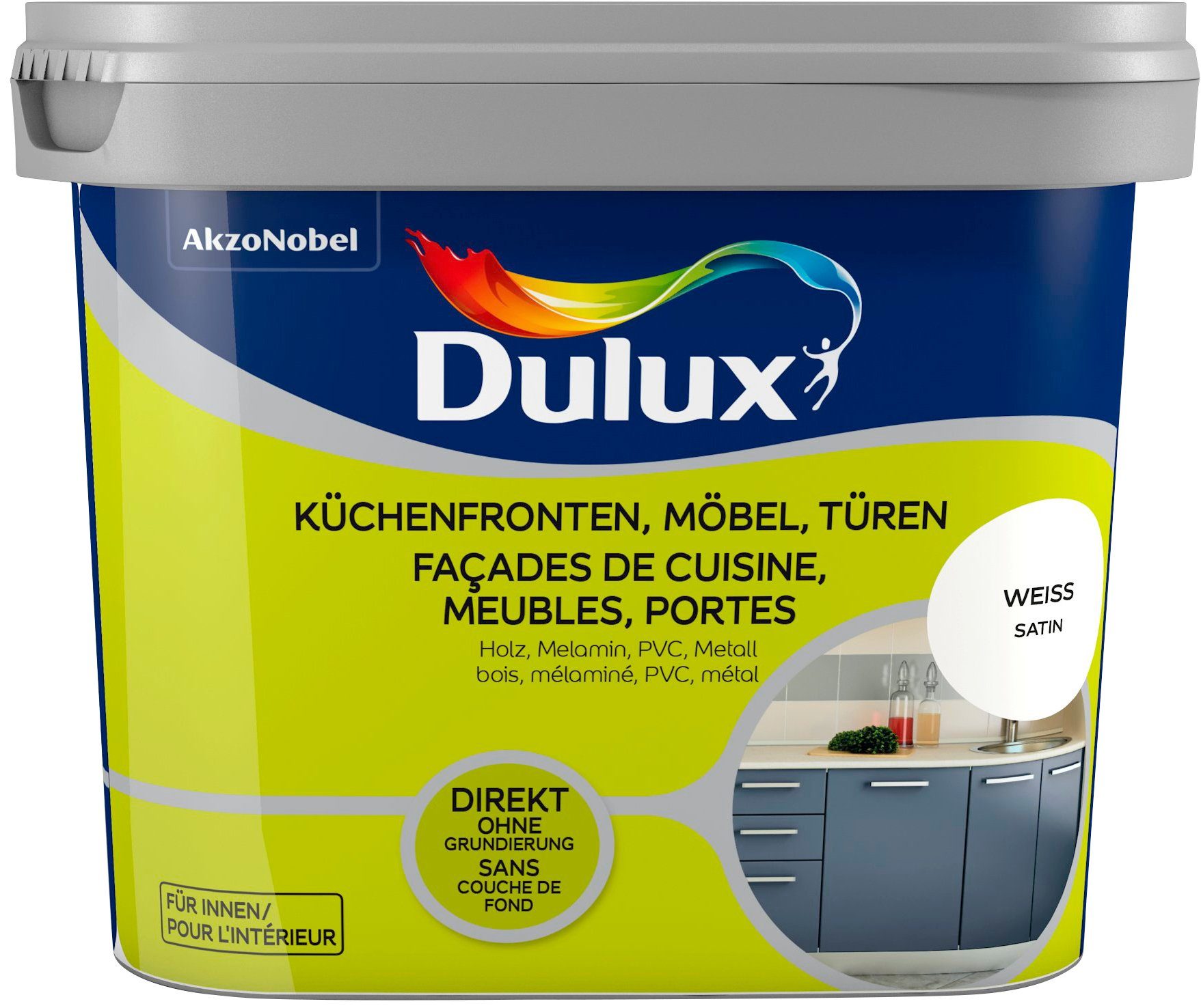 Dulux Holzlack Fresh Up, für Küchen, Möbel und Türen, weiß, 0,75 l