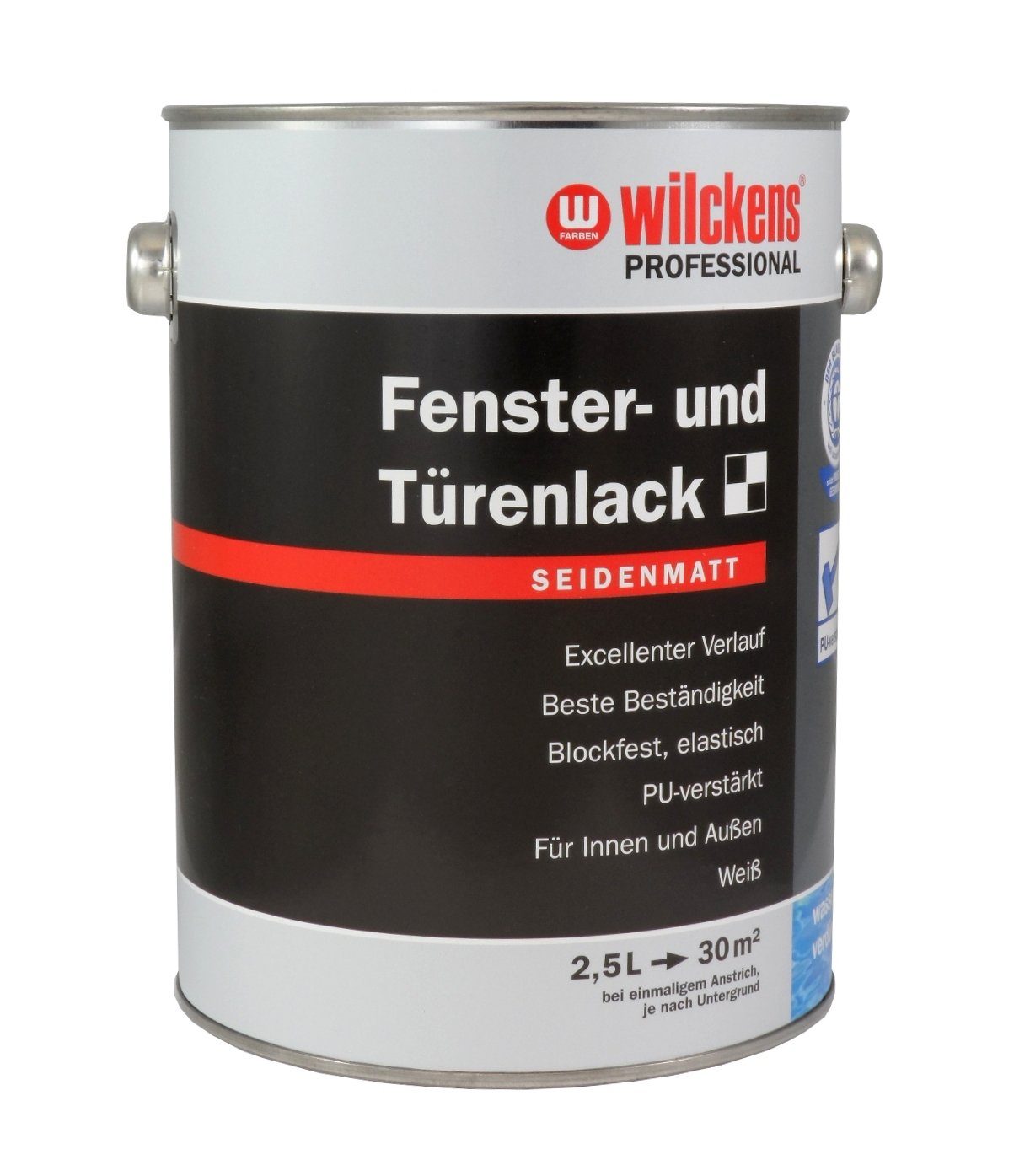 Wilckens Farben Tür- und Fensterlack Fenster- & Türenlack 2,5 Liter Weiß Seidenmatt
