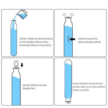 Dedom Wärmflasche Plüsch-Wärmflasche mit Deckel,72 x 12 cm,2L,hält lange warm