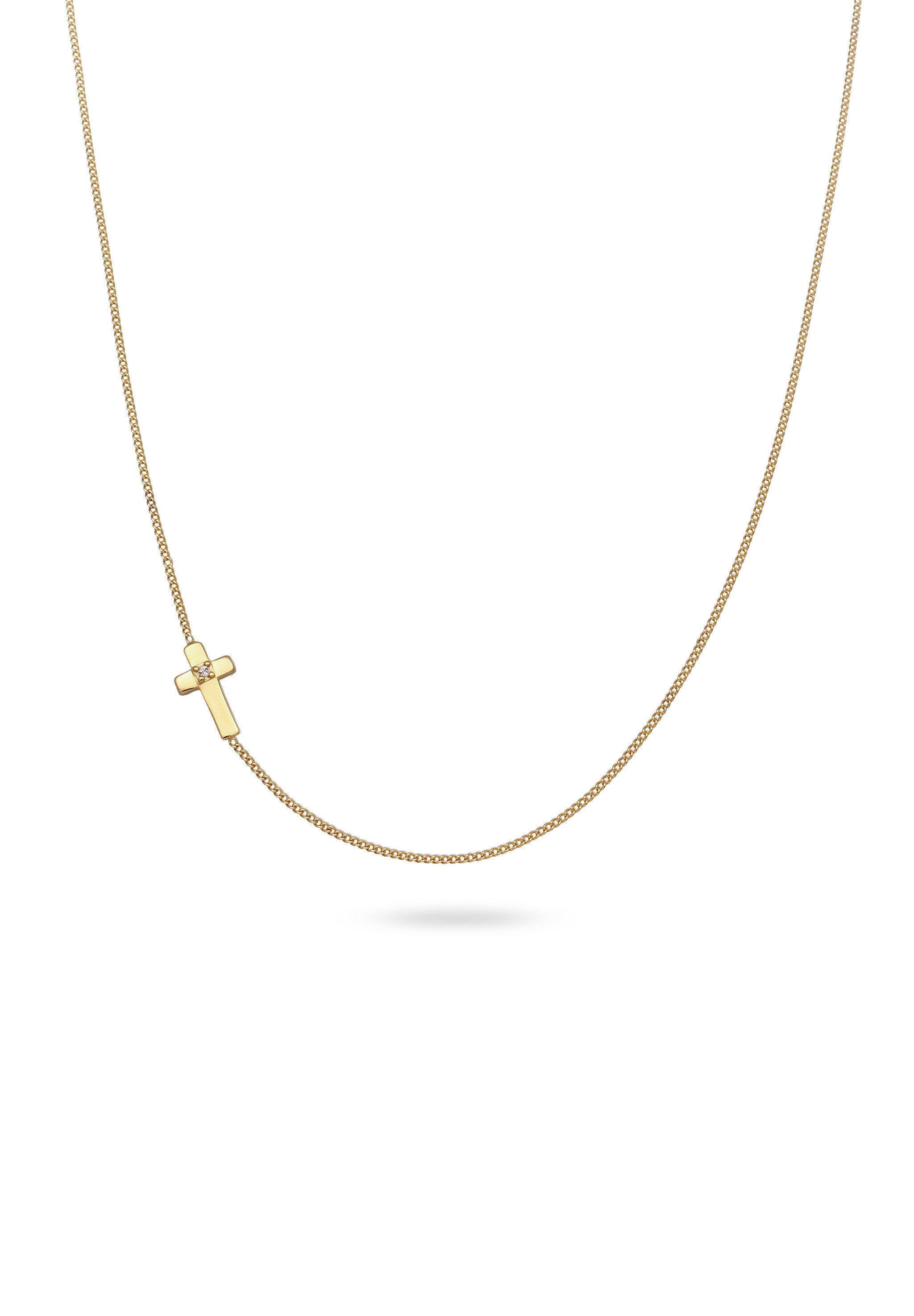 Kette mit Anhänger Kreuz mit Kristalle von Swarovski® Weiß, 925 Sterling Silber