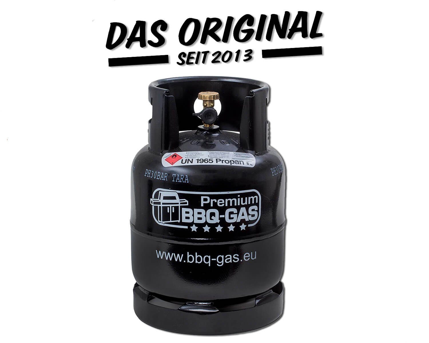 BlueCraft Gas, 8 kg Premium BBQ Propan Gasflasche ungefüllt Vollverzinkt