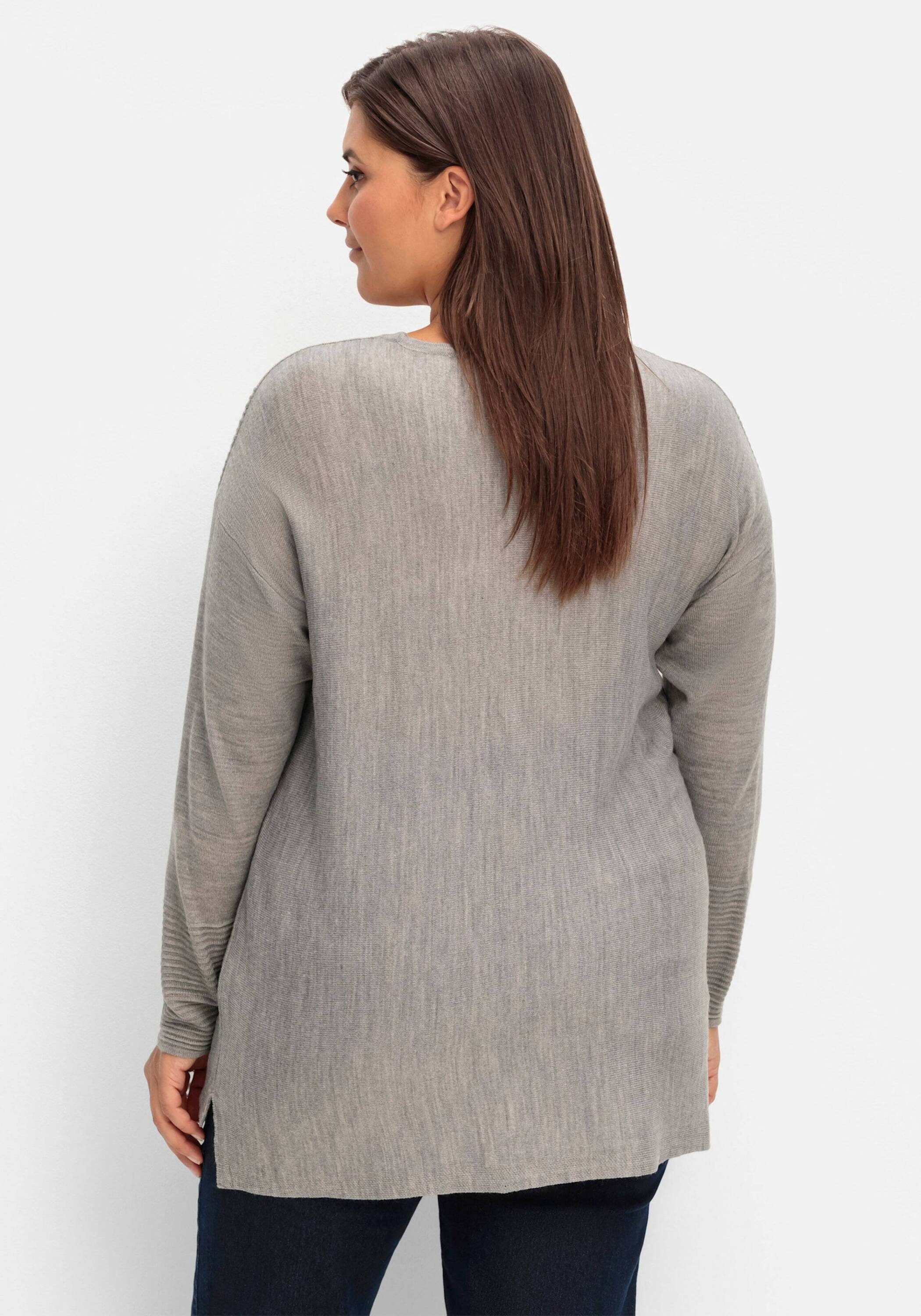 Sieh an! Strickpullover Pullover Langarm Jersey, Rippoptik