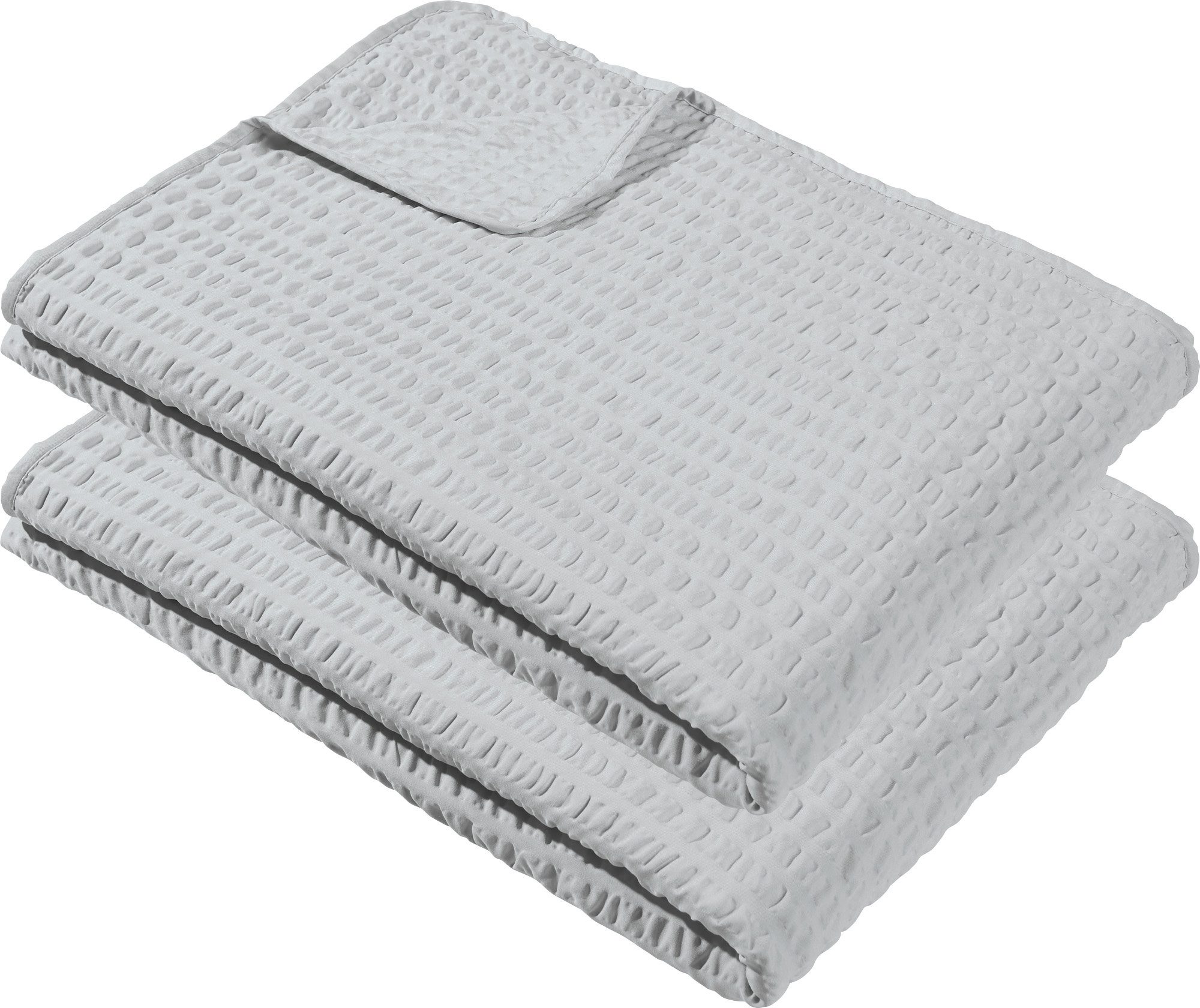 Wohndecke Sommerdecke "Detroit" 2er-Pack, REDBEST, Microfaser-Seersucker Uni