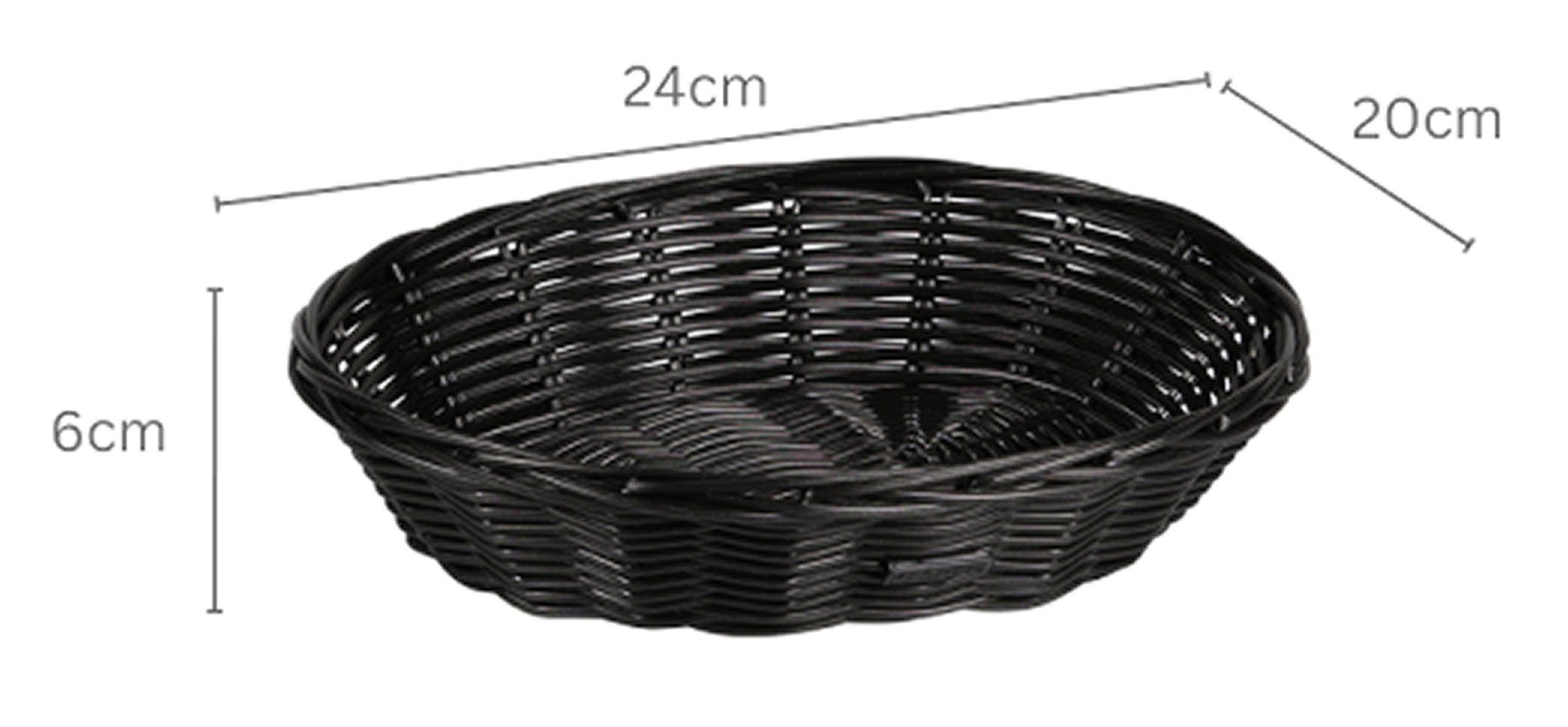 KESPER® Brotkorb BROTKORB OBSTKORB 24x20cm Schwarz geflochten aus Kunststoff Brot 34, Obst Korb Körbchen