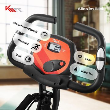 KM - Fit Heimtrainer Fahrrad Fitness, Cardio&Krafttraining, zusammenklappbar, bis 100 kg (Set, 4-tlg)