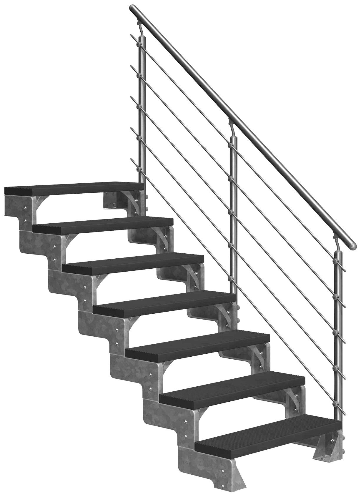 Dolle Außentreppe Gardentop, für Geschosshöhen bis 154 cm, Stufen offen, TRIMAX®-Stufen 100 cm