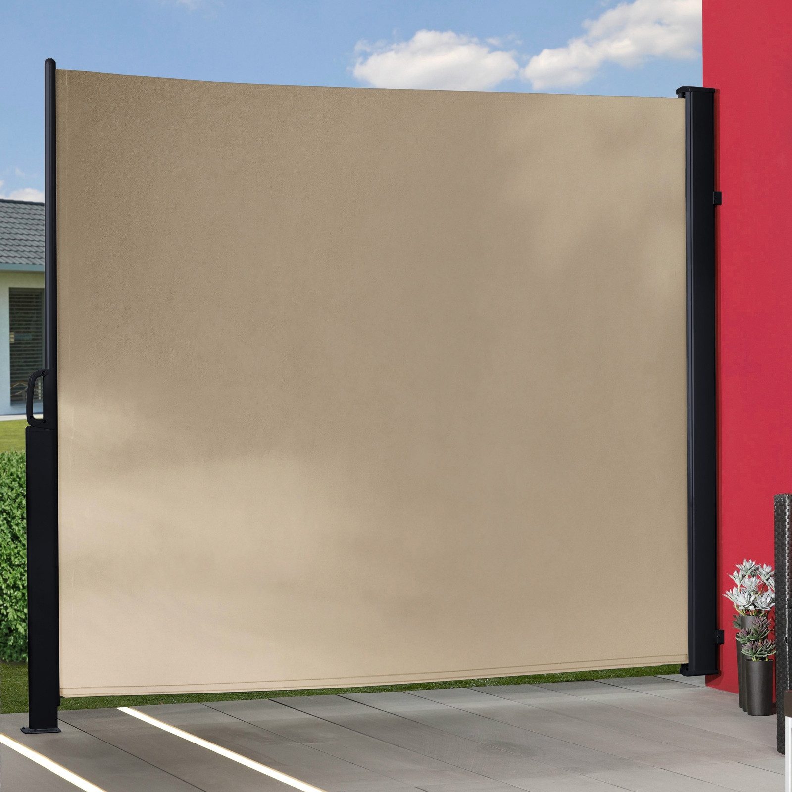 HORI Seitenmarkise HORI Seitenmarkise ausziehbarer Sichtschutz in verschiedenen Farben (1-St) Seitenmarkise, Ausziehbarer Sichtschutz, Windschutz Terrasse