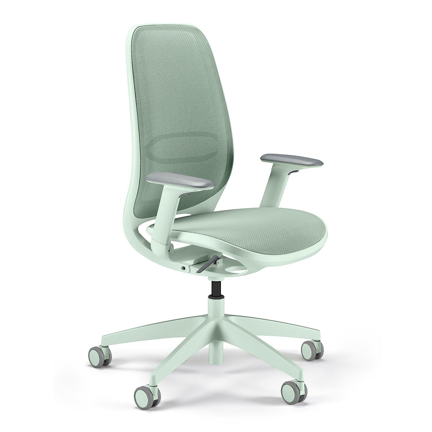 sedus Drehstuhl se:air: Bürostuhl aus Netzmembran mit Mulitfunktionsarmlehnen, (automatischer Gewichtsanpassung und Lordosenstütze, Zeitloses und filigranes Design) grün | grün