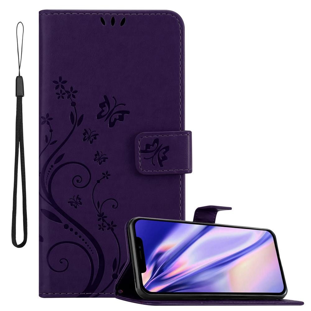 Cadorabo Handyhülle für iPhone 12 / 12 PRO Hülle Apple iPhone 12 / 12 PRO, Hülle Schutzhülle Blumen Flower mit Standfunktion Kartenfach Magnet