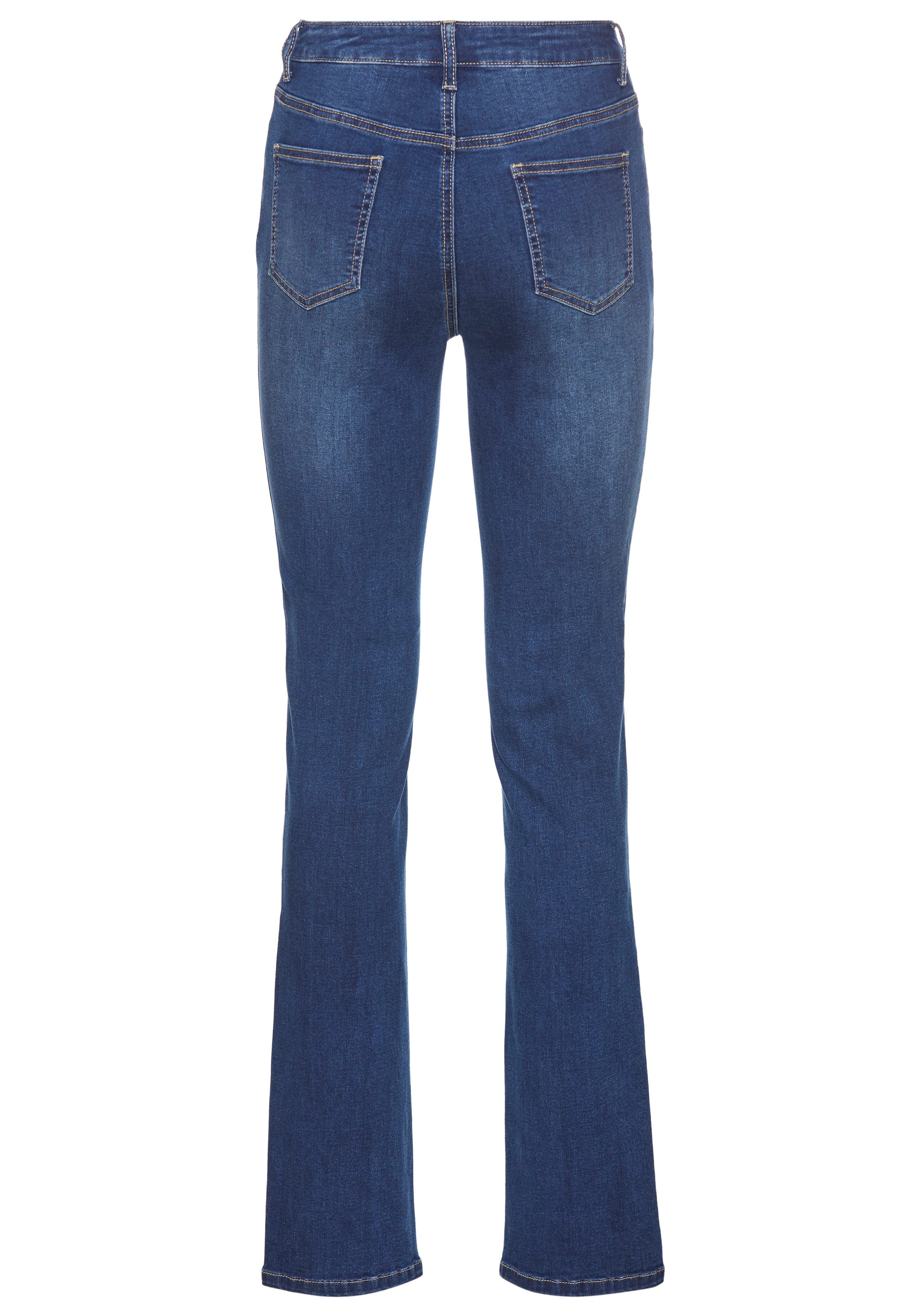 Arizona Gerade Jeans Ultra-Stretch Used-Look-Waschung
