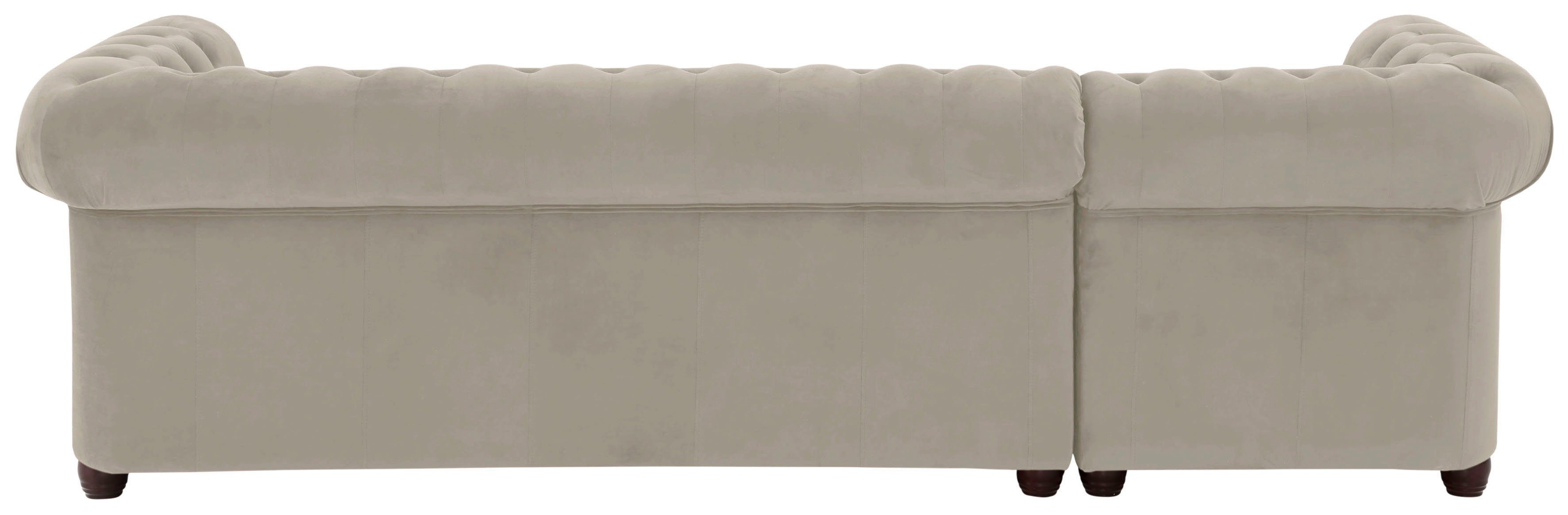 Home affaire Chesterfield-Sofa New Castle L-Form, hochwertige Knopfheftung in Chesterfield-Design, B/T/H: 255(171/72)