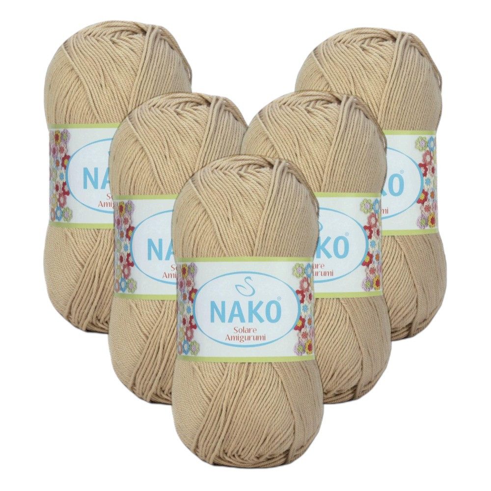 NAKO 5 x NAKO Solare Amigurumi Häkelwolle, 300 m, Strickgarn,Häkelgarn