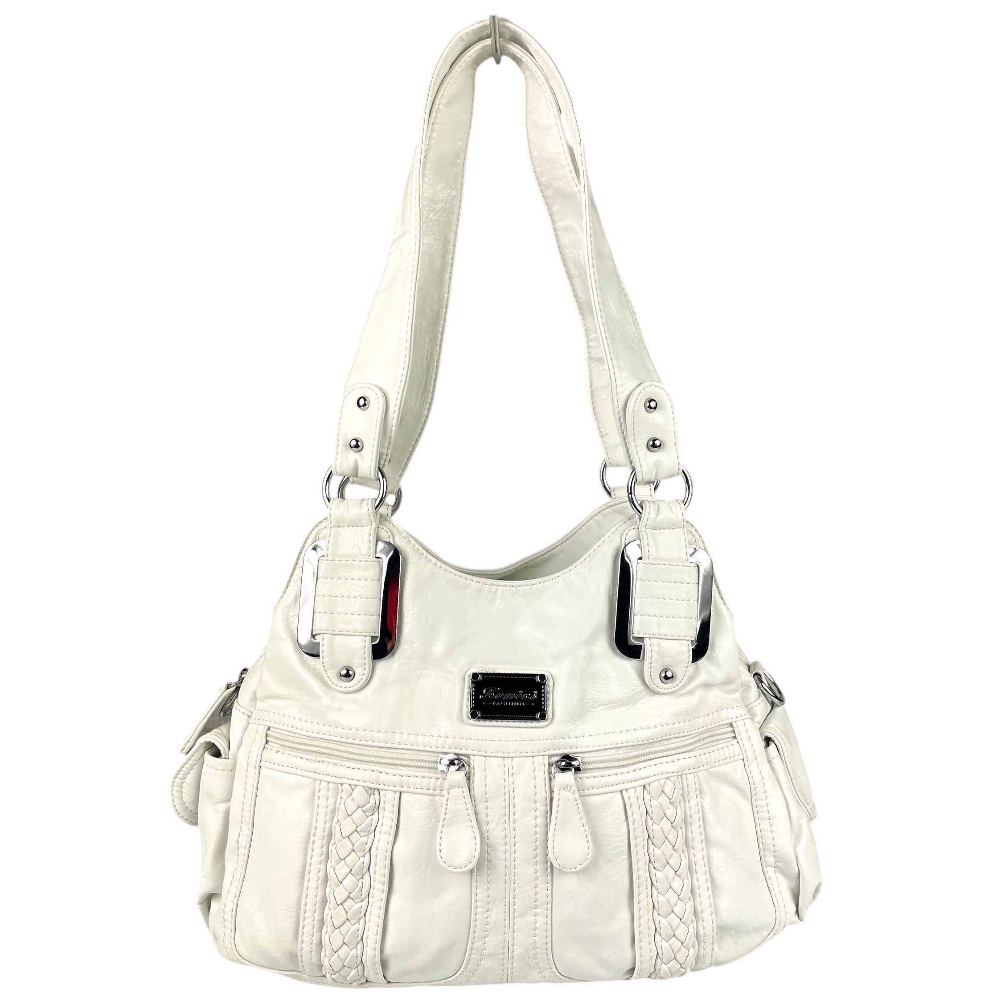 Taschen4life Schultertasche mittelgroße Damen Handtasche mit Fächern 0038, 2 Hauptfächer, mehrere kleine Fächer, abnehmb. Trageriemen – Bild 4 von 5