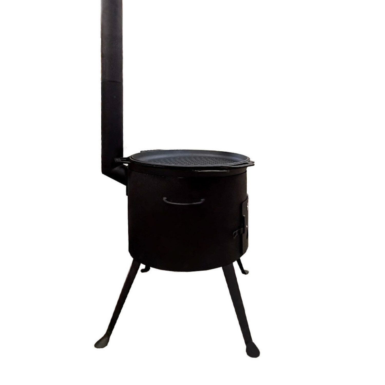 Grillpeter Utschak charcoal grill set with 15L kazan, chimney and pusher iron