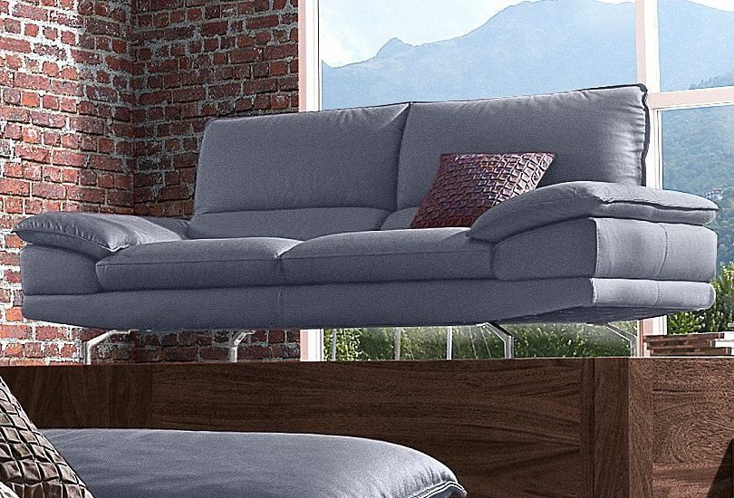 CALIA ITALIA 2,5-Sitzer Dave, Sitzkomfort der Extraklasse, extra bequeme Armlehnen, hochwertige Metallfüße, edle Lederbezüge