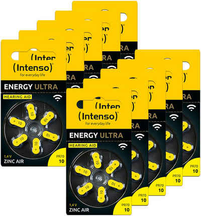 Intenso Multipack - Energy Ultra Hörgeräte Batterien 60er Pack Batterie, PR70 (10 St)