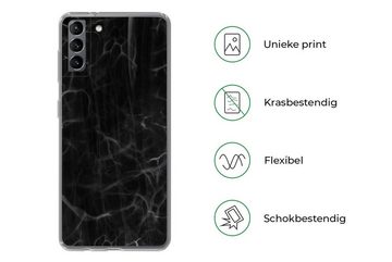 MuchoWow Handyhülle Marmor - Muster - Schwarz, Phone Case, Handyhülle Samsung Galaxy S21 Plus, Silikon, Schutzhülle
