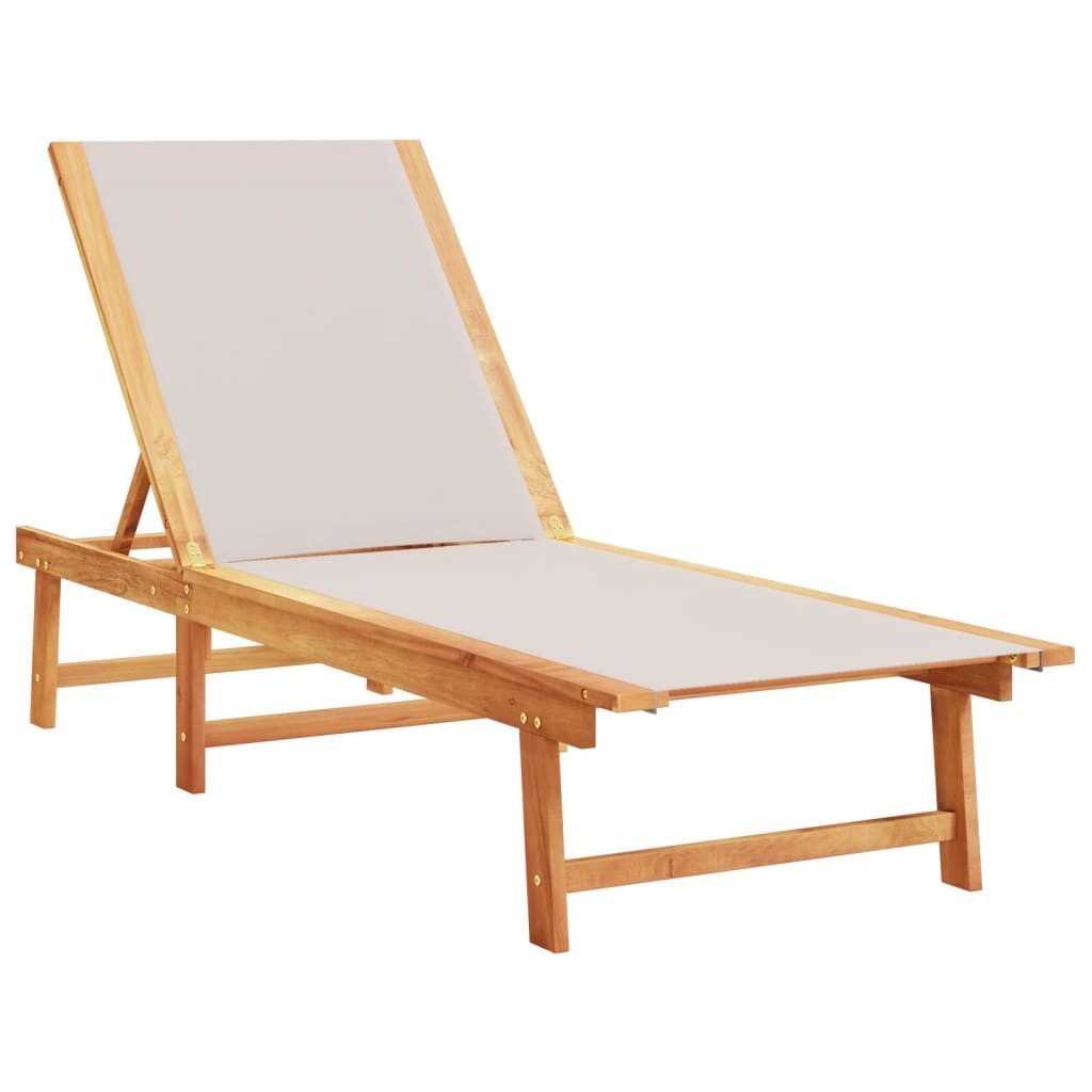 vidaXL Gartenliege Sonnenliege Grau Massivholz und günstig online kaufen