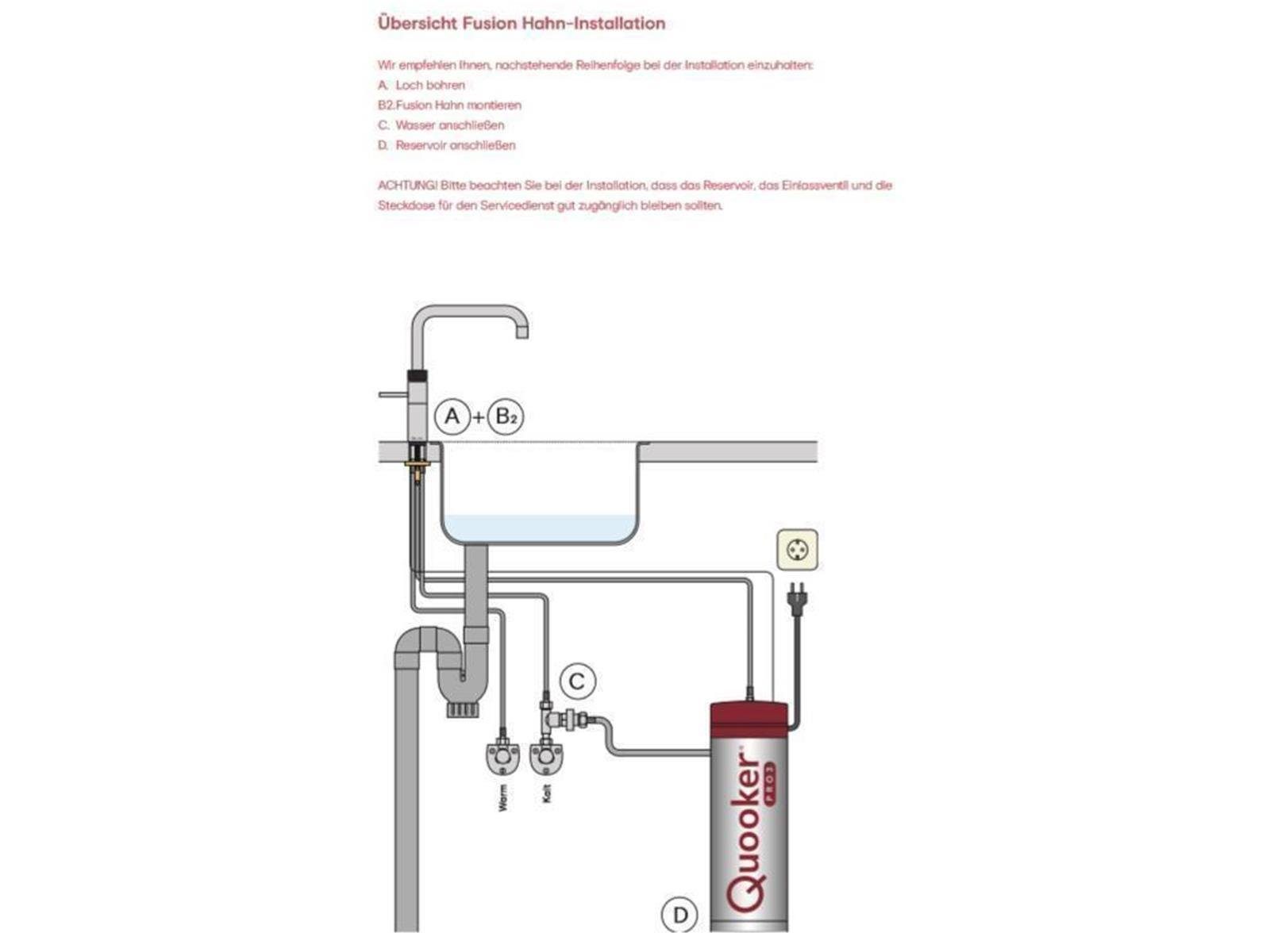 QUOOKER Küchenarmatur Fusion Round mit PRO3 Reservoir verchromt glänzend FNRCHR PRO3 *inkl. 7 JAHRE GARANTIE*