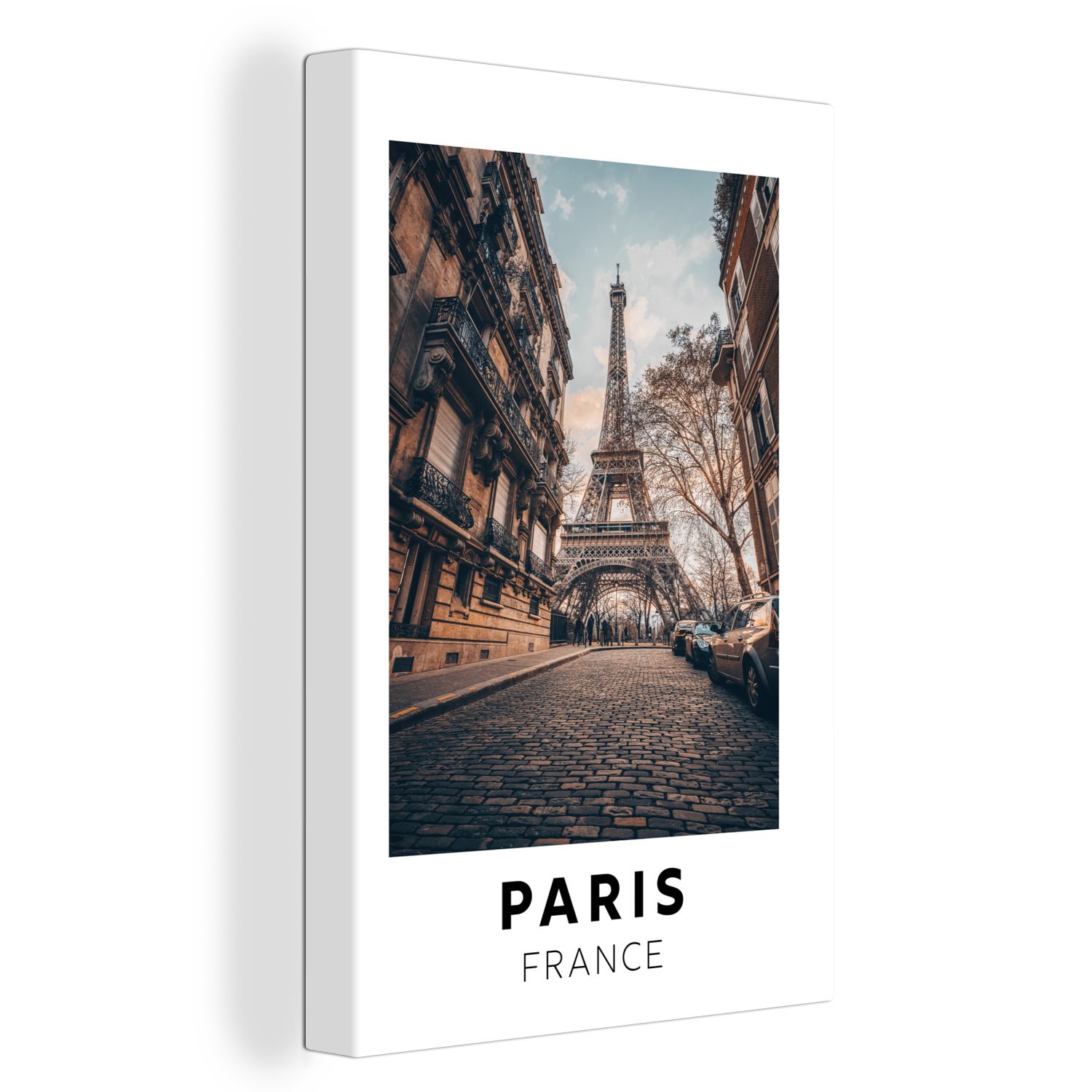OneMillionCanvasses® Leinwandbild Frankreich - Paris - Eiffelturm, (1 St), Leinwandbild fertig bespannt inkl. Zackenaufhänger, Gemälde, 20x30 cm